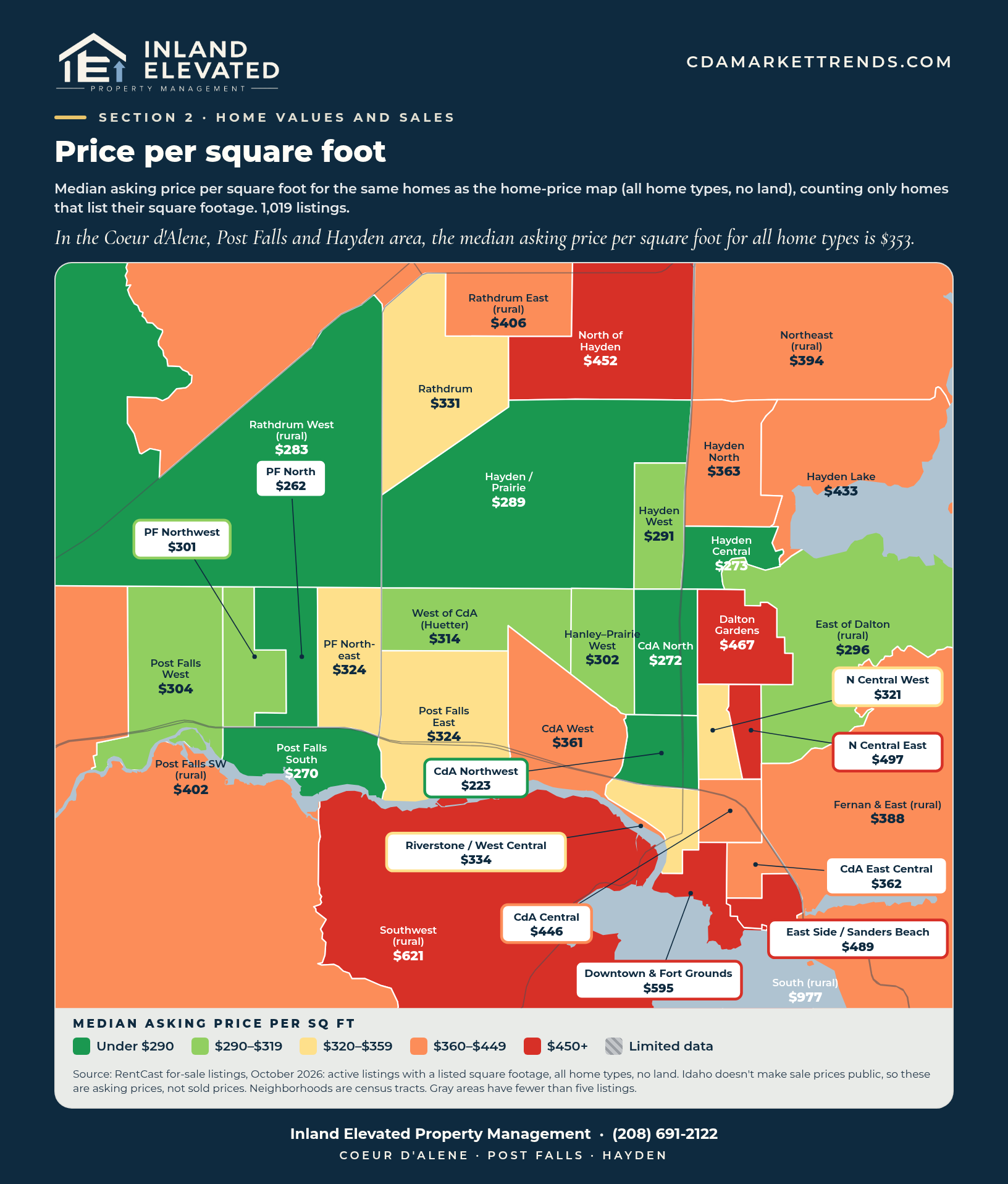 Price per square foot map